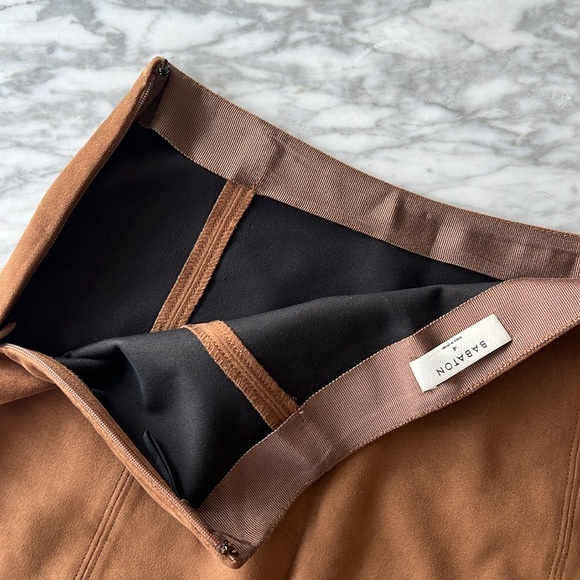 Babaton Suede Camel Skirt, size 4 - Picture 4 of 6
